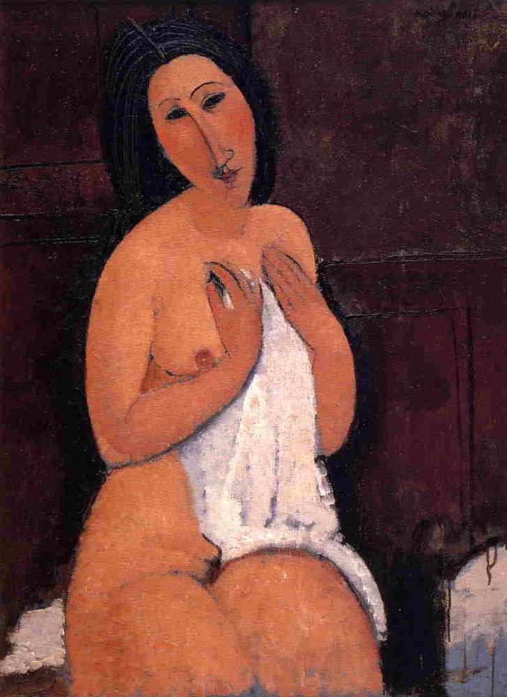 Seated Nude with Shift by Amedeo  Modigliani