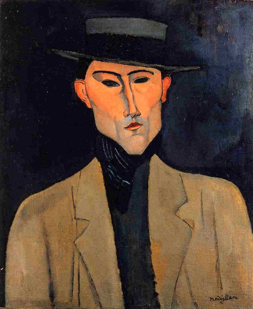 Portrait of a Man with Hat by Amedeo  Modigliani