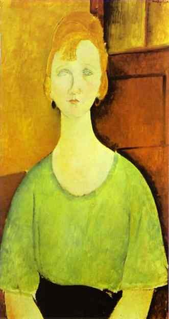 Girl in a Green Blouse by Amedeo  Modigliani