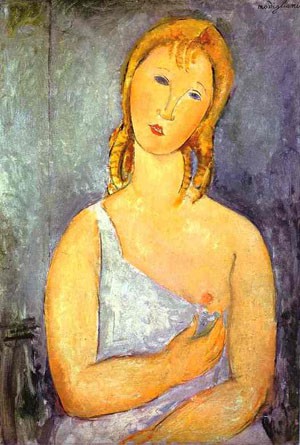 Girl in a White Chemise by Amedeo  Modigliani
