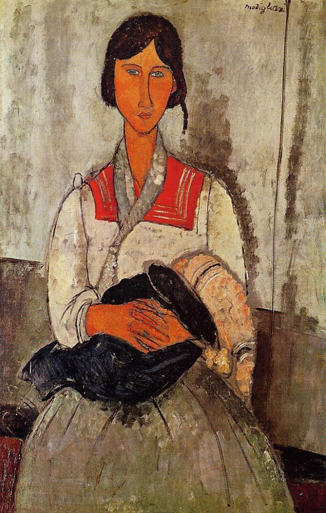 Gypsy Woman with Baby by Amedeo  Modigliani