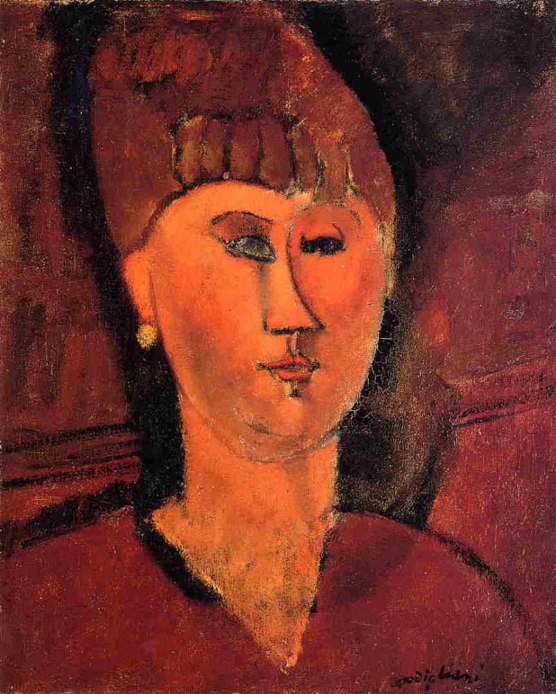 Head of Red-Haired Woman by Amedeo  Modigliani