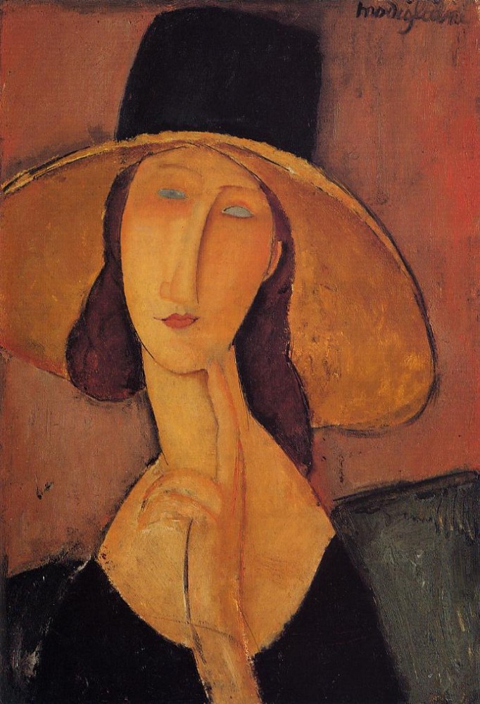 Jeanne Hebuterne in a Large Hat by Amedeo  Modigliani