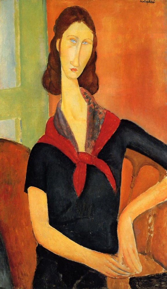 Jeanne Hebuterne in a Scarf by Amedeo  Modigliani
