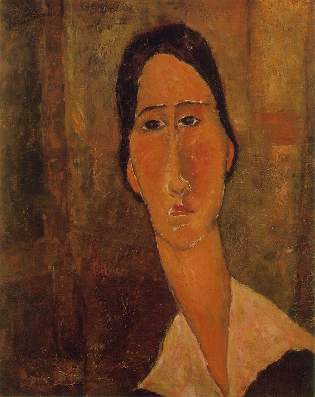 Jeanne Hebuterne with White Collar by Amedeo  Modigliani