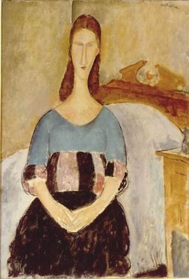Jeanne Hebuterne, Seated by Amedeo  Modigliani