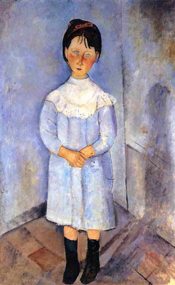 Little Girl in Blue by Amedeo  Modigliani