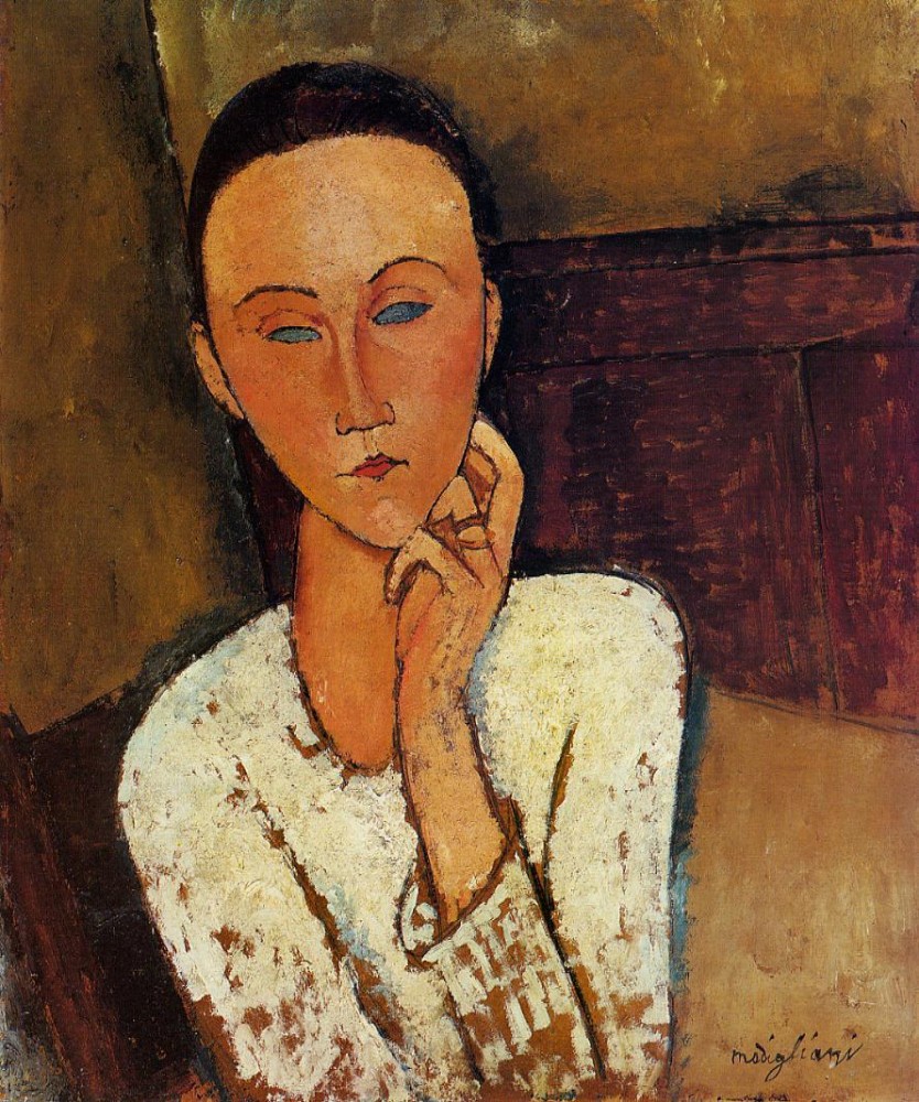 Lunia Czechovska, Left Hand on Her Cheek by Amedeo  Modigliani