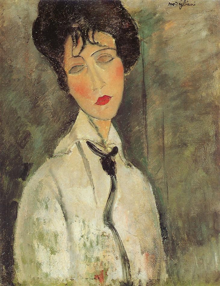 Woman with a Black Tie by Amedeo  Modigliani