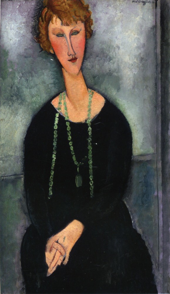 Woman with a Green Necklace by Amedeo  Modigliani