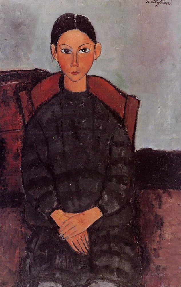 Young Girl in a Black Apron by Amedeo  Modigliani