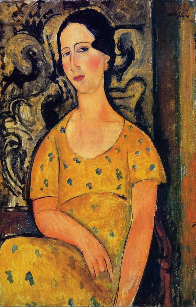 Young Woman in a Yellow Dress by Amedeo  Modigliani