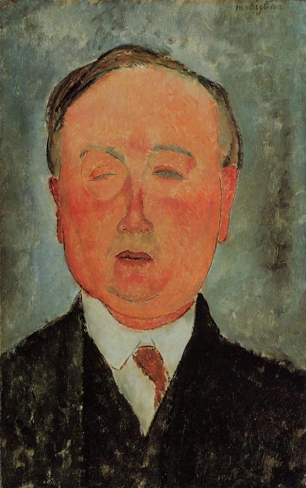 Man in a Monocle Named Bidou by Amedeo  Modigliani