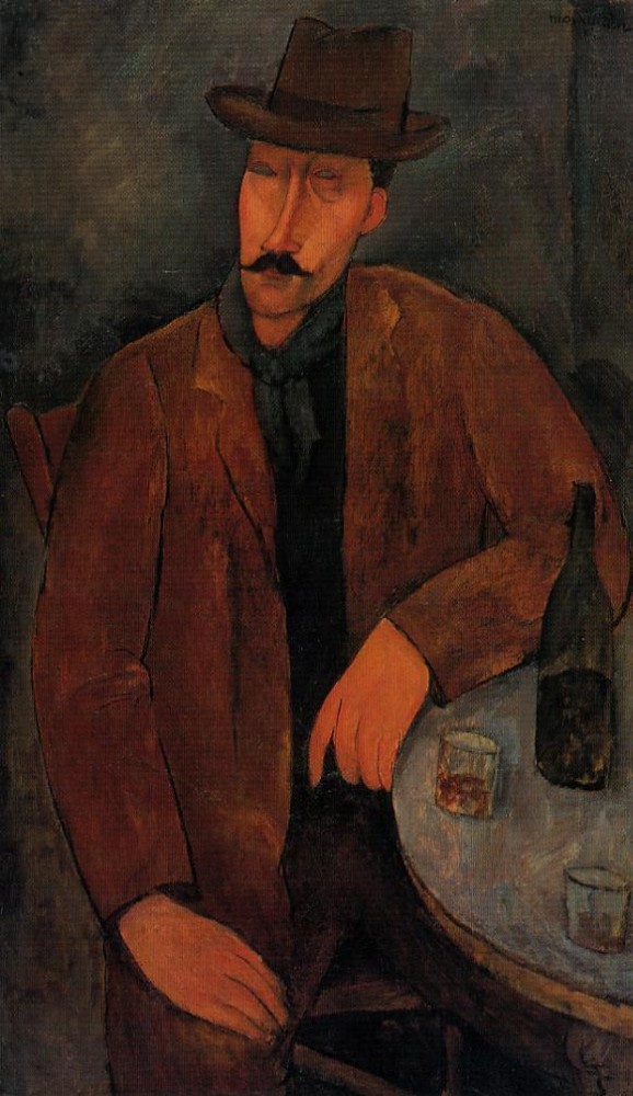 Man with a Glass of Wine by Amedeo  Modigliani