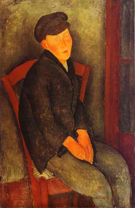 Seated Boy with Cap by Amedeo  Modigliani