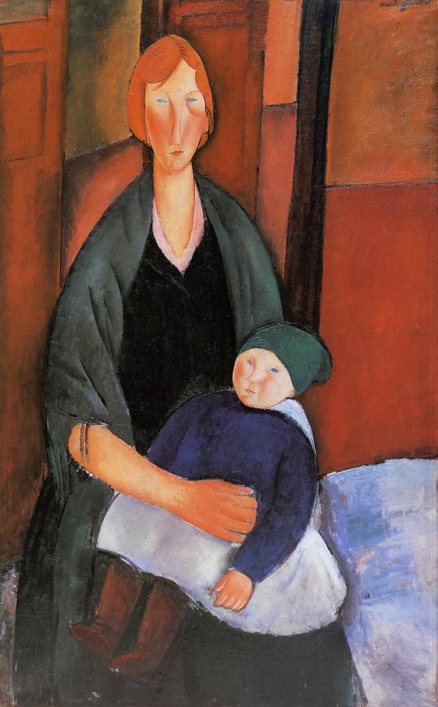 Seated Woman with Child by Amedeo  Modigliani