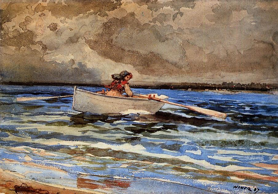 Rowing at Prouts Neck by Winslow Homer
