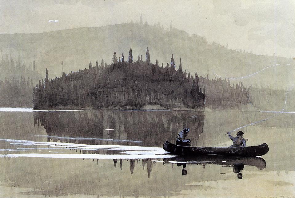 Two Men in a Canoe by Winslow Homer
