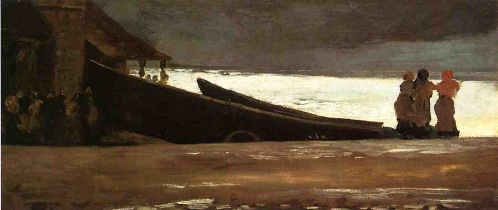 Watching a Storm on the English Coast by Winslow Homer