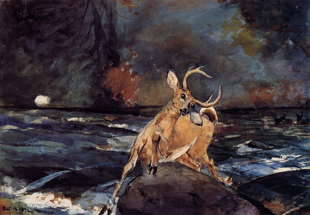 A Good Shot Adirondacks by Winslow Homer