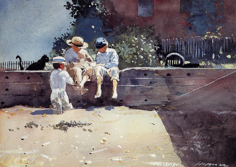 Boys and Kitten by Winslow Homer