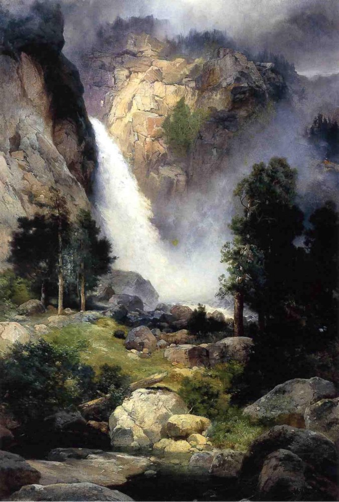 Cascade Falls, Yosemite by Thomas Moran