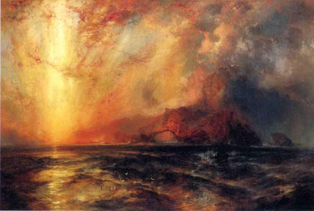 Fiercely The Red Sun Descending, Burned His Way Across The Heavens by Thomas Moran