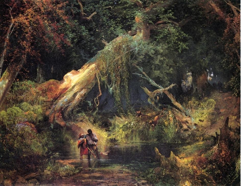 Slave Hunt, Dismal Swamp, Virginia by Thomas Moran