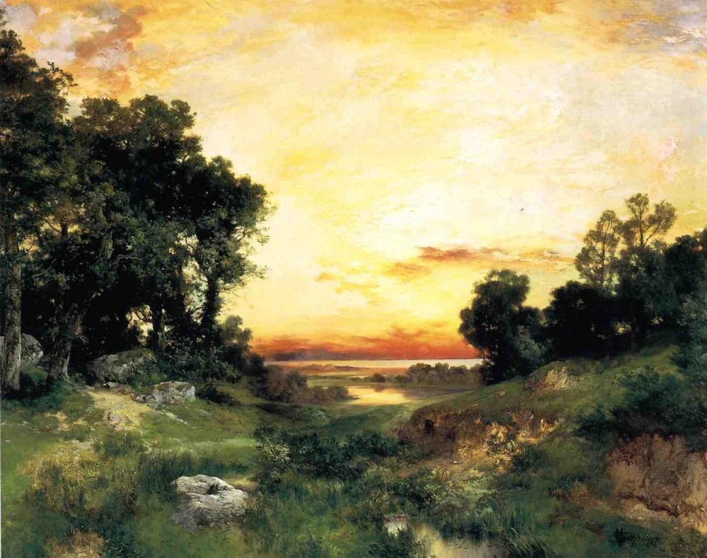 Sunset, Long Island Sound by Thomas Moran
