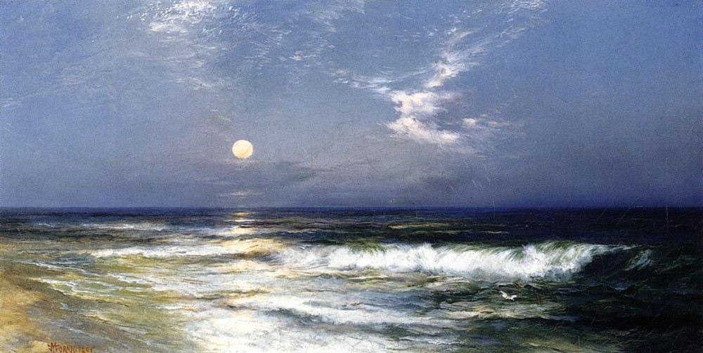 Moonlit Seascape II by Thomas Moran