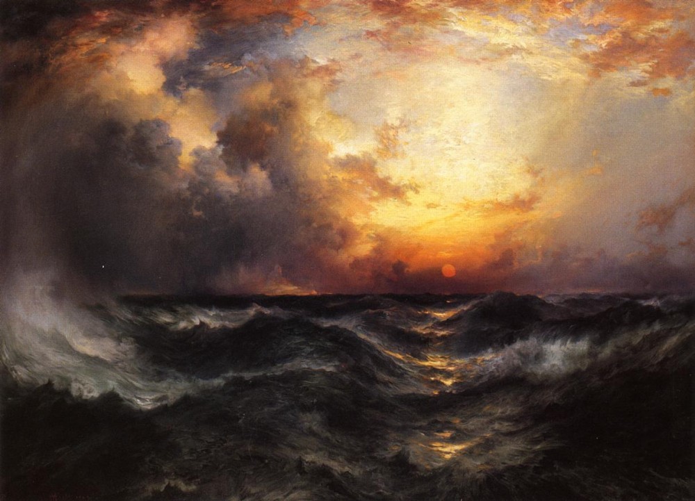 Sunset In Mid-Ocean by Thomas Moran