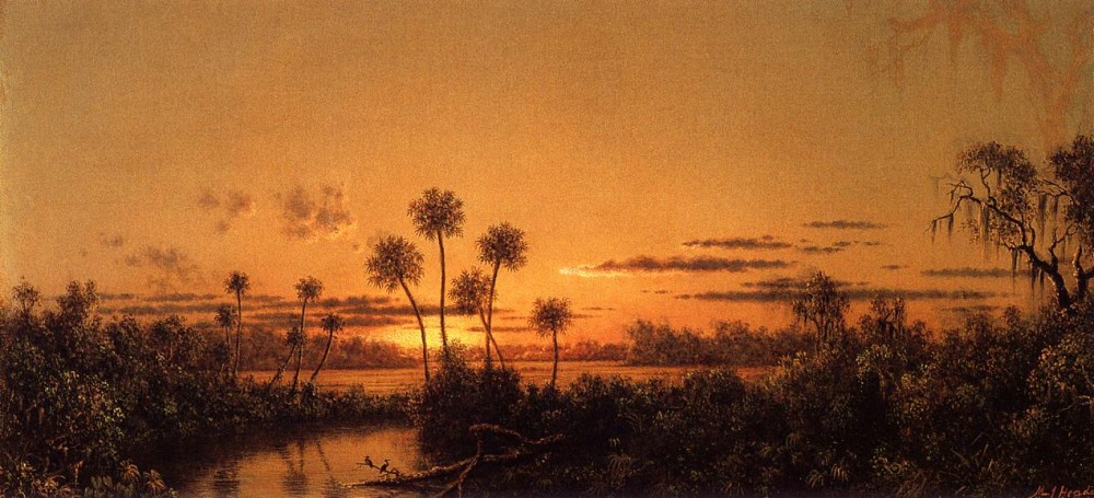 Florida River Scene Early Evening After Sunset by Martin Johnson Heade