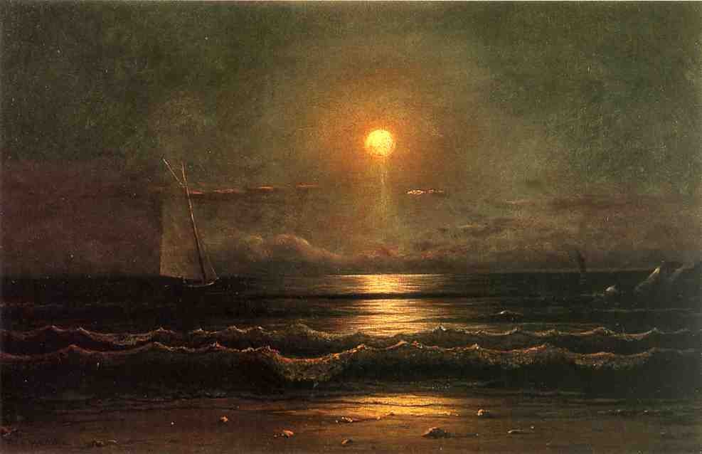Sailing By Moonlight by Martin Johnson Heade