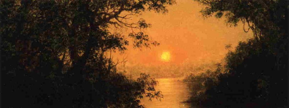 Sunset Jungle Scene by Martin Johnson Heade