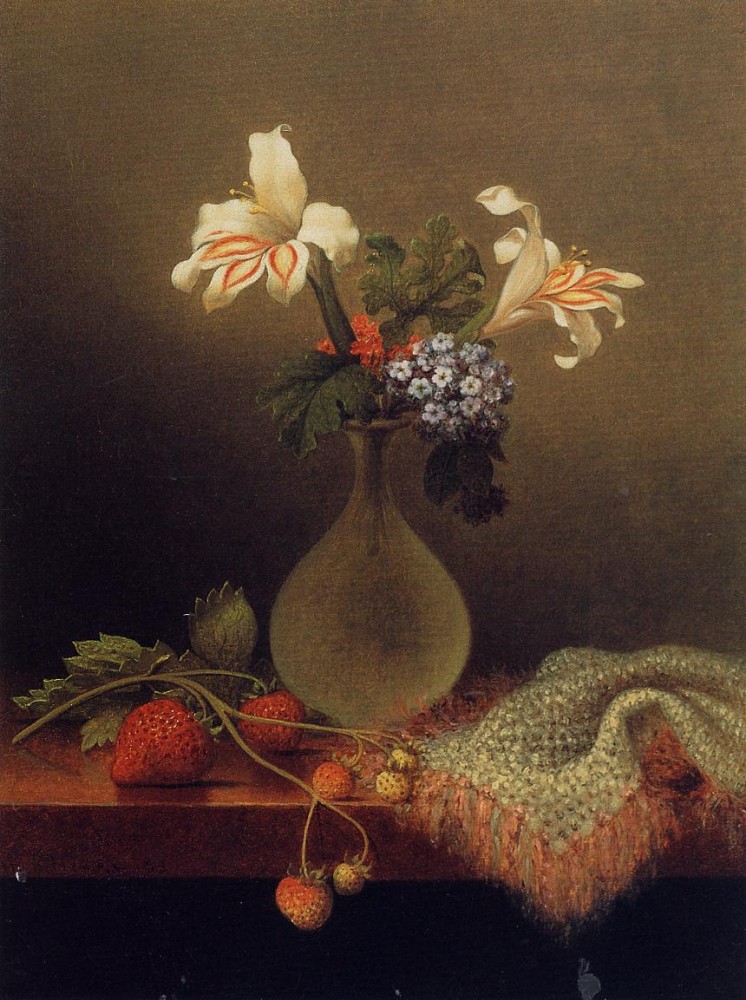A Vase Of Corn Lilies And Heliotrope by Martin Johnson Heade