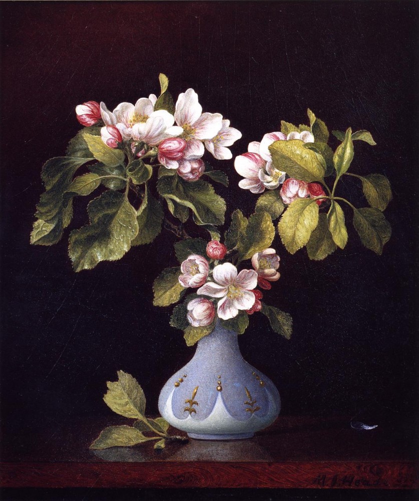 Apple Blossoms In A Vase by Martin Johnson Heade