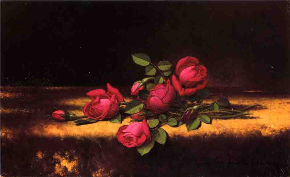 Jacqueminot Roses Two by Martin Johnson Heade