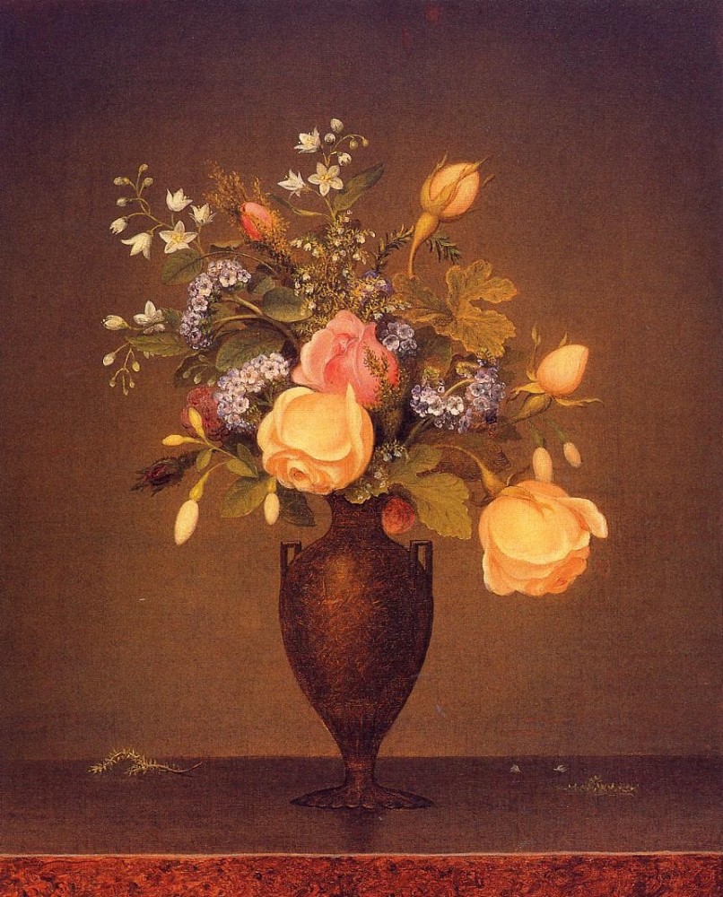 Wildflowers In A Brown Vase by Martin Johnson Heade