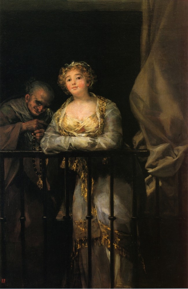 Maja And Celestina On A Balcony by Francisco José de Goya y Lucientes