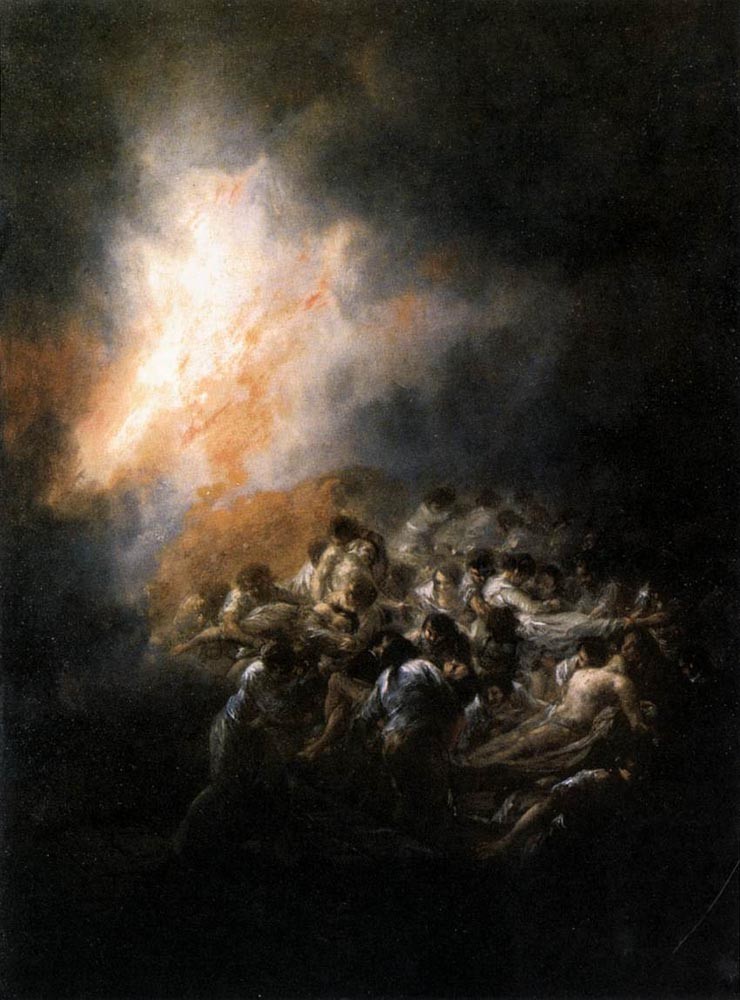 Fire At Night by Francisco José de Goya y Lucientes