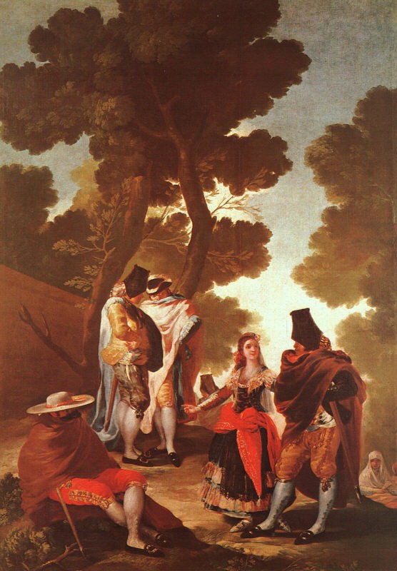 The Maja And The Masked Men by Francisco José de Goya y Lucientes
