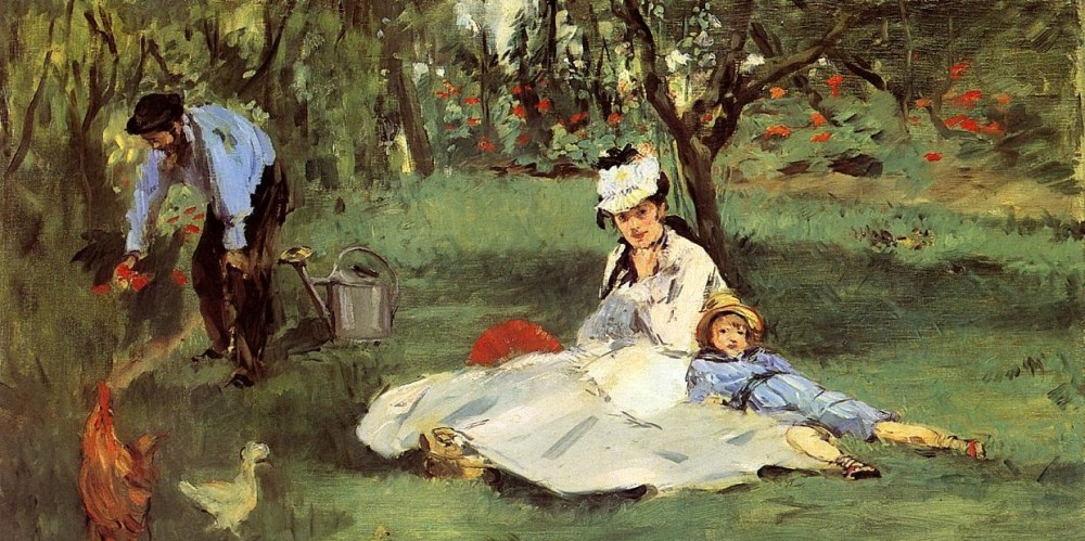 The Monet Family In The Garden by Édouard Manet