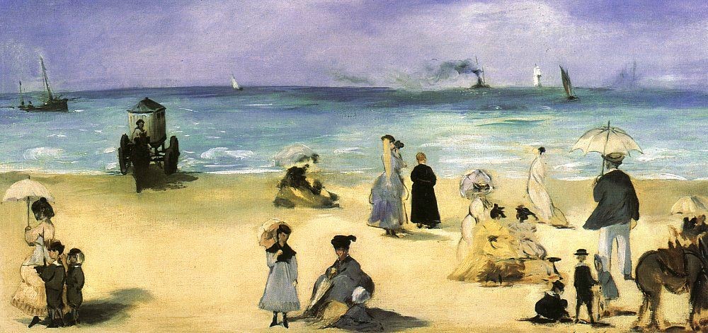 On the Beach at Boulogne by Édouard Manet