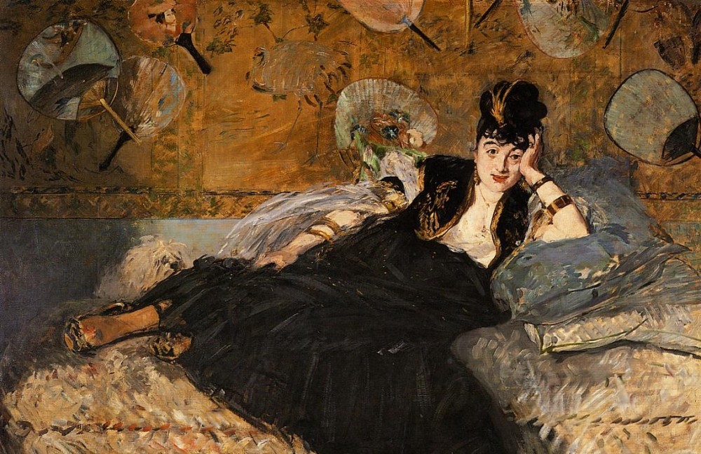 Lady With Fans Portrait Of Nina De Callais by Édouard Manet