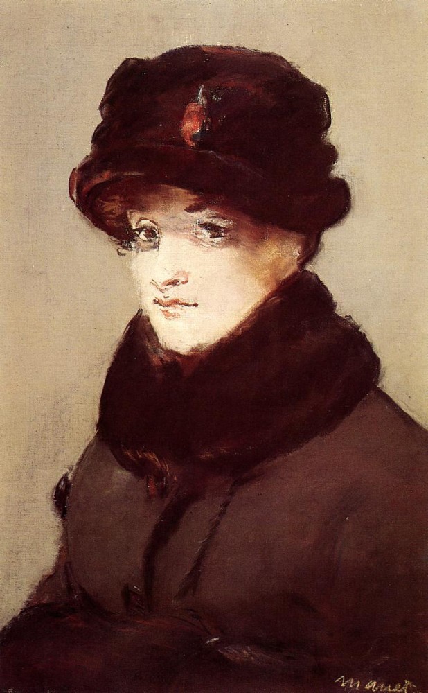 Woman In Furs Portrait Of Mery Laurent by Édouard Manet