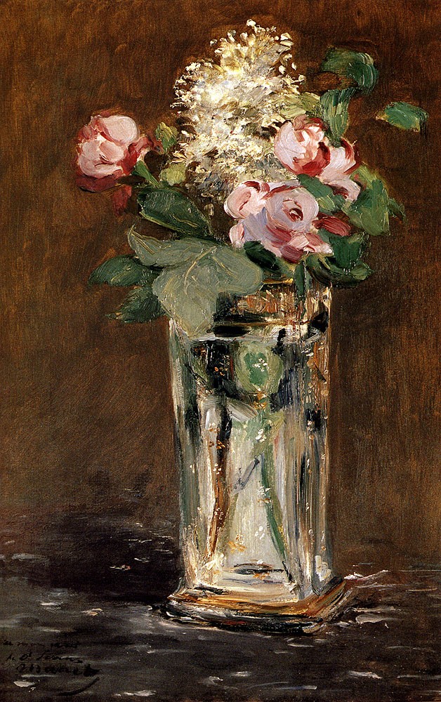 Flowers In A Crystal Vase by Édouard Manet