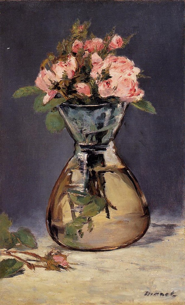 Mosee Roses In A Vase by Édouard Manet