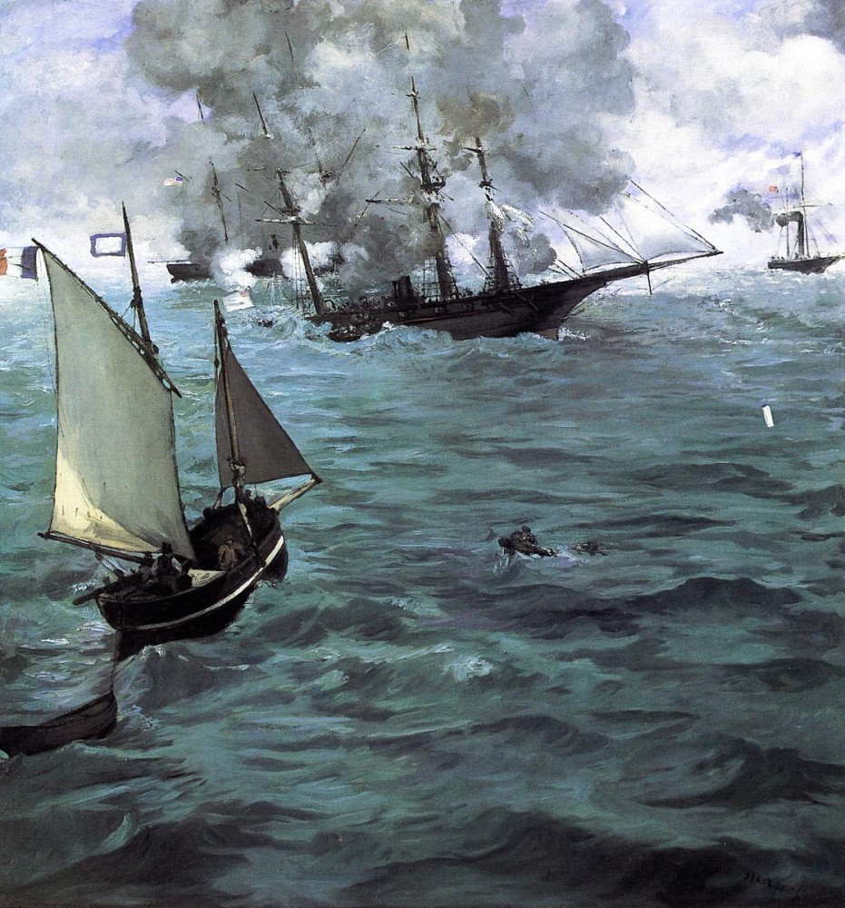 Battle of the 'Kearsarge' and the 'Alabama' by Édouard Manet
