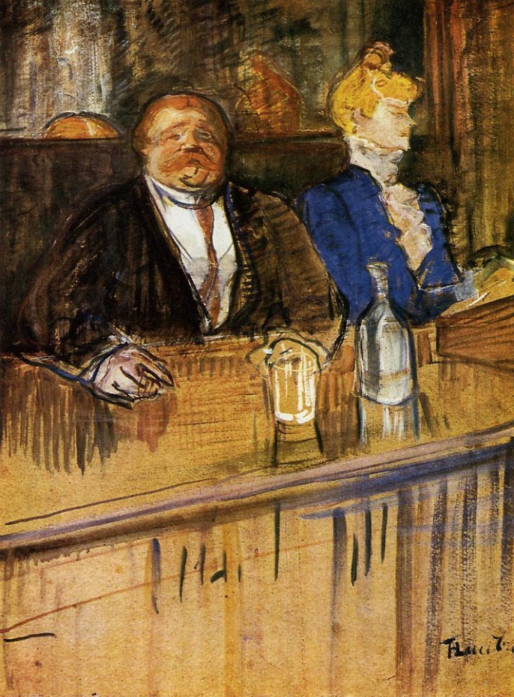 At The Cafe by Henri de Toulouse-Lautrec