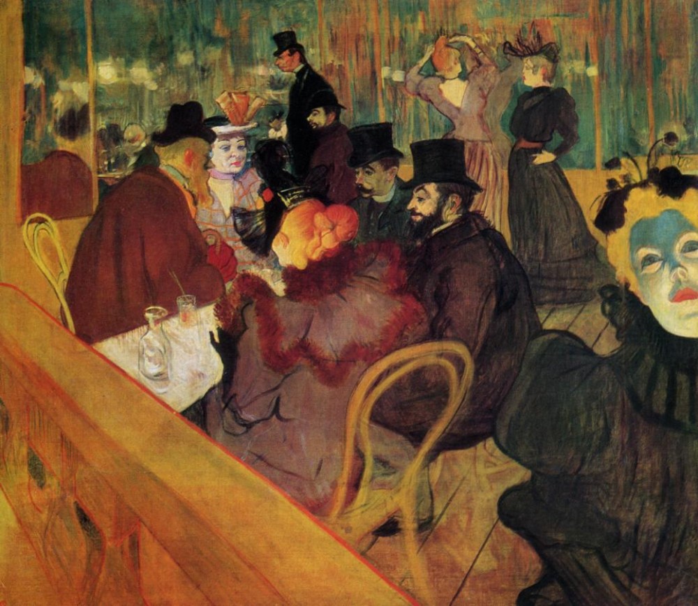 At The Moulin Rouge by Henri de Toulouse-Lautrec